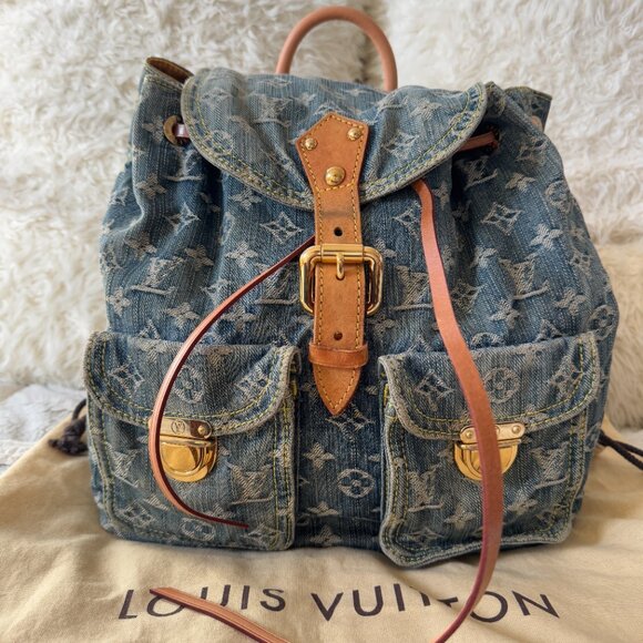 Louis Vuitton Monogram Denim Sac A Dos Blue GM - Picture 1 of 16